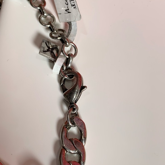 Nicole Miller Five Charms Bracelet - 3 Lock Charms and 2 Safety Pin Charms - Picture 8 of 13